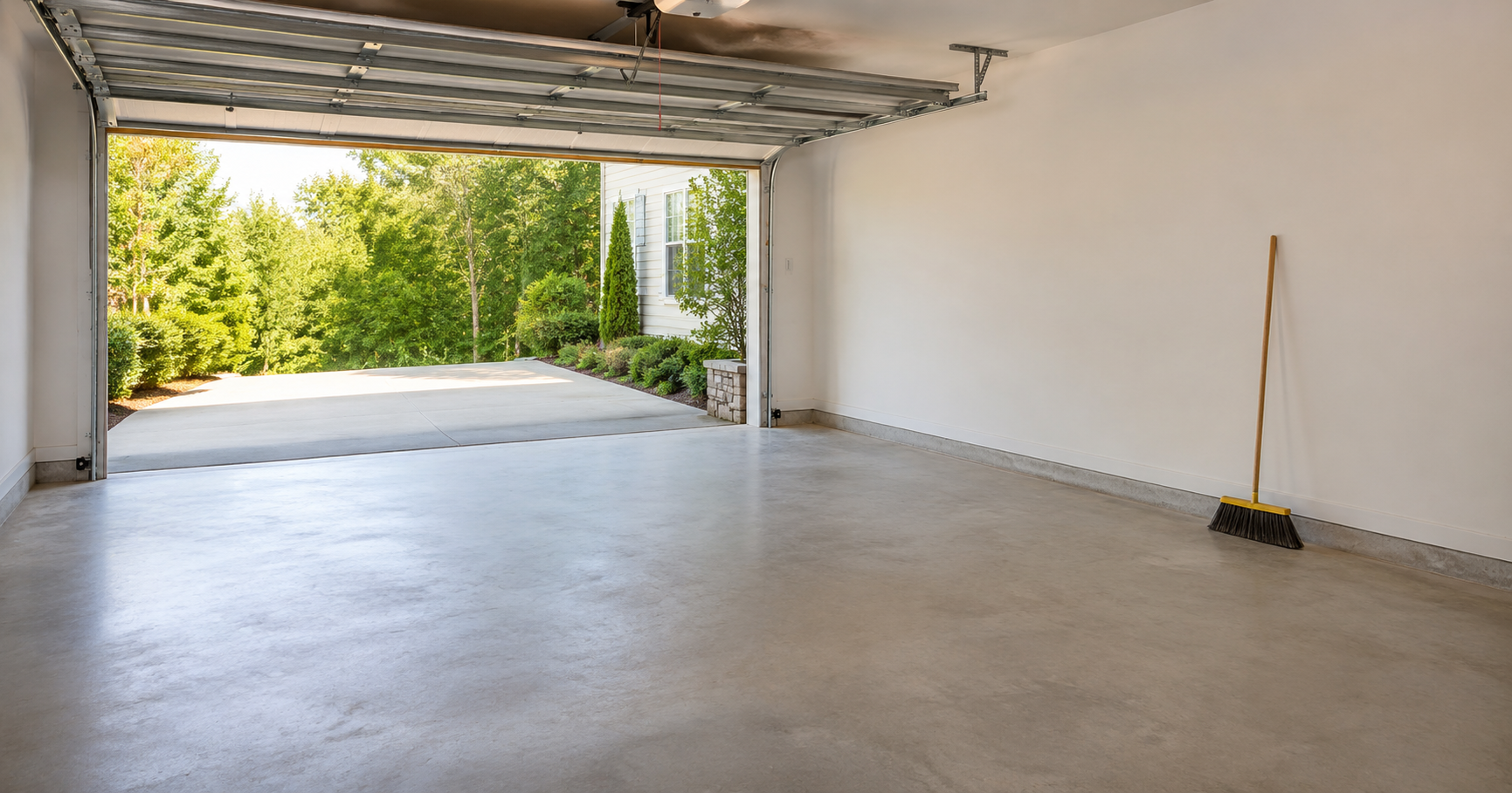 Leere Garage nach einer Räumung